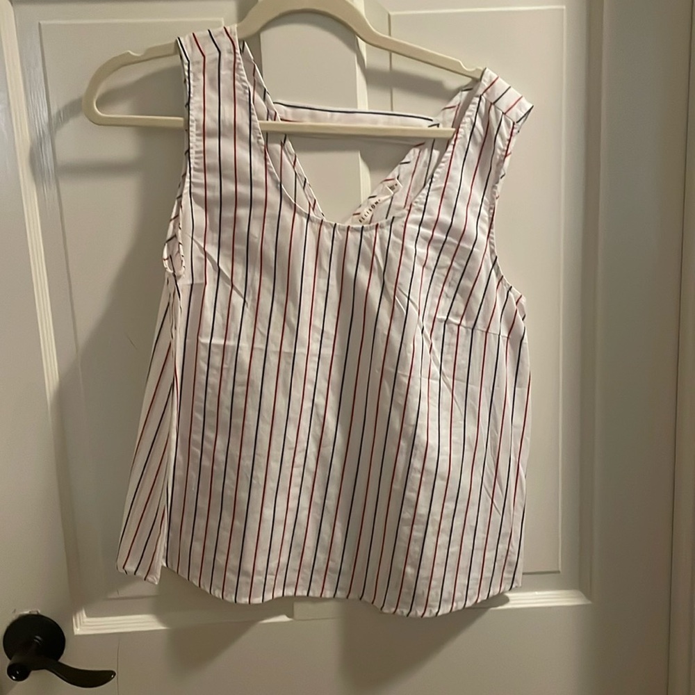 Ellison white striped blouse size medium